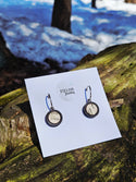 Fun Dangle Earrings | Birch Bark | Wood Hoop Post | Nature : Brown