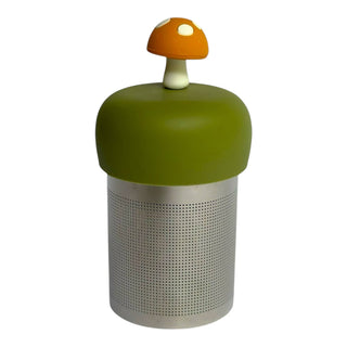 Mushroom | Floating Tea Steeper | Green Base | Yellow: Earth Green / Goldenrod Yellow Mushroom
