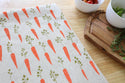 Handprinted Carrot Kitchen Towel, Garden Tea Towel