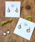Mossy Birch Bark Bronze Dangle Earrings | Botanical Nature