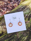 Fun Dangle Earrings | Birch Bark | Wood Hoop Post | Nature : Brown