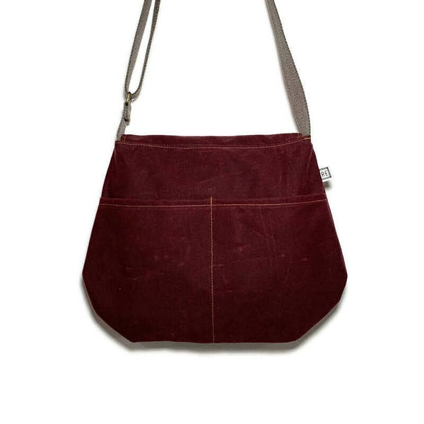 Satchel - Waxed Canvas // Vegan Crossbody Bag: Foliage