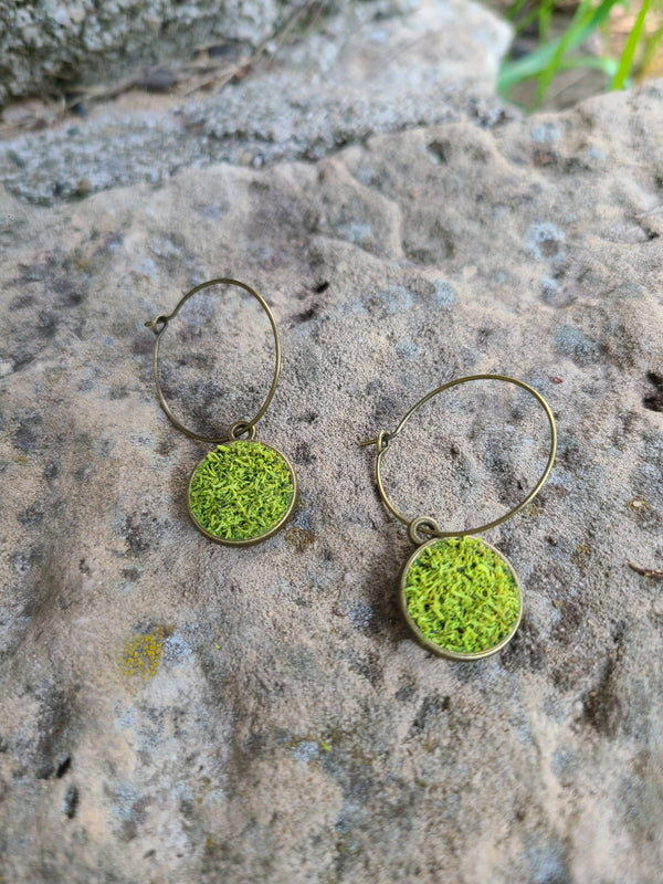 Mossy Hoop Earrings Nature's Jewelry Botanical Garden