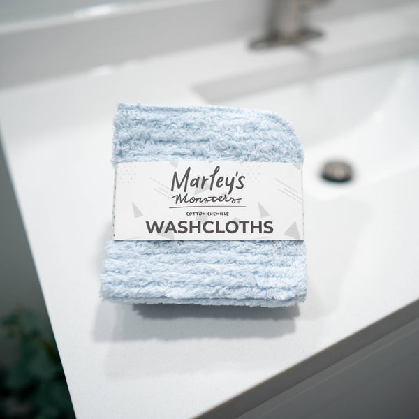 Washcloths: Cotton Chenille - 4 Count Set - Case of 6: Natural