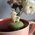 Alpaca | Floating Tea Steeper | Green Base | Cream Alpaca