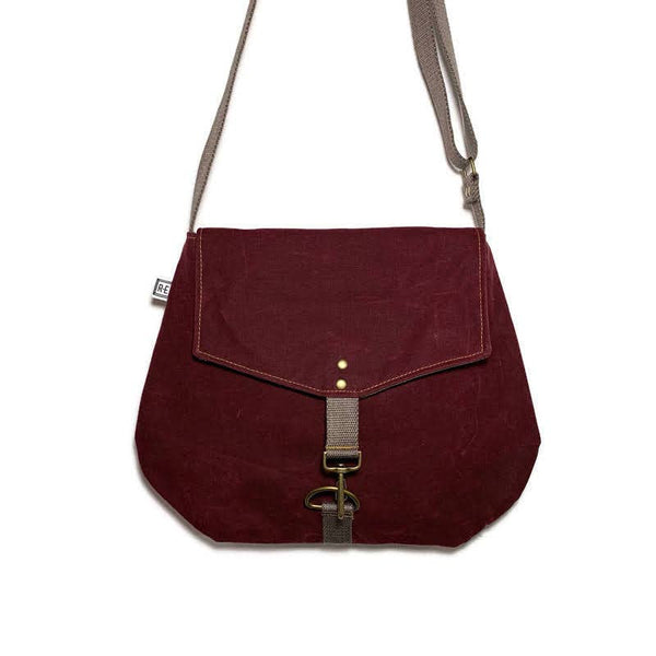 Satchel - Waxed Canvas // Vegan Crossbody Bag: Foliage