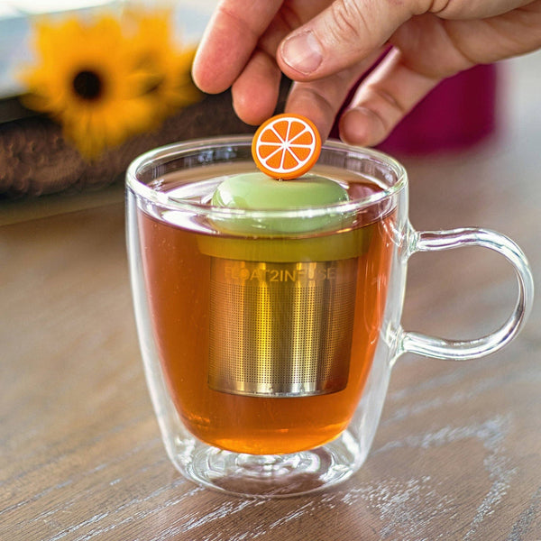 Orange Slice | Floating Tea Steeper | Green Base | Orange