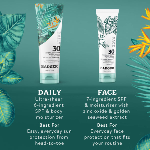 Badger Mineral Daily Sunscreen SPF 30, with Zinc Oxide: 4 fl oz tube