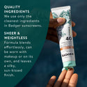 Badger Mineral Tinted Face Sunscreen SPF 40, with Zinc Oxide: 1.7 fl oz tube