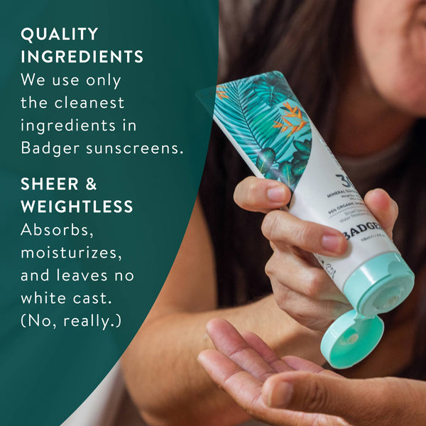 Badger Mineral Daily Sunscreen SPF 30, with Zinc Oxide: 4 fl oz tube