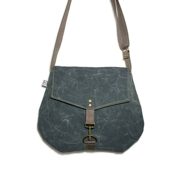 Satchel - Waxed Canvas // Vegan Crossbody Bag: River