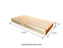 6" Shampoo & Conditioner natural wood soap dish