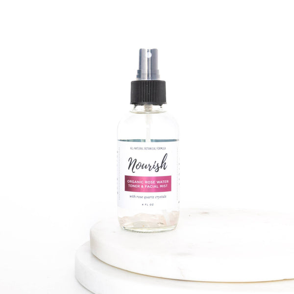 Rose Water Toner & Facial Mist with Rose Quartz Crystals