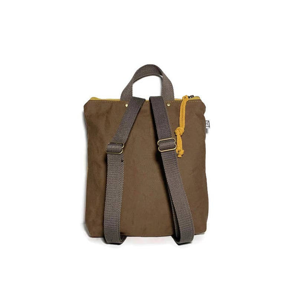 Mini Backpack - Roan // Canvas Mountain Print Backpack: Moss