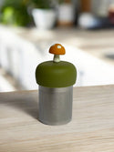 Mushroom | Floating Tea Steeper | Green Base | Yellow: Earth Green / Goldenrod Yellow Mushroom