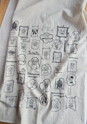 Dog Kitchen Towel, Handprinted Cotton Kitchen Towel