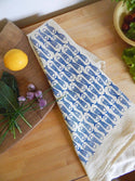 Fish Kitchen Towel, Handprinted Tea Towel