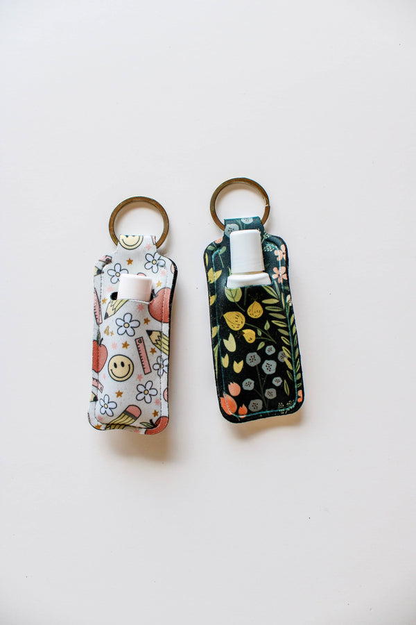 Chapstick Holder Keychain, Lip Balm & Stick Holder Keychain: 39 black beige daisy