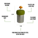 Mushroom | Floating Tea Steeper | Green Base | Yellow: Earth Green / Goldenrod Yellow Mushroom