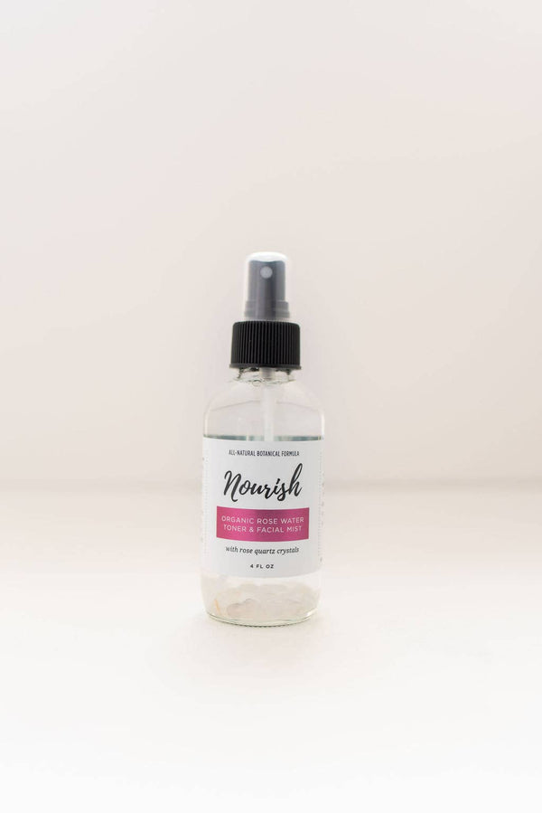 Rose Water Toner & Facial Mist with Rose Quartz Crystals