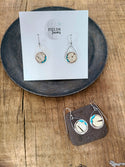Stainless Steel Turquoise Birch Bark Dangle Earrings Nature