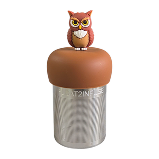 Owl  | Floating Tea Steeper | Light Brown Base | Brown Owl