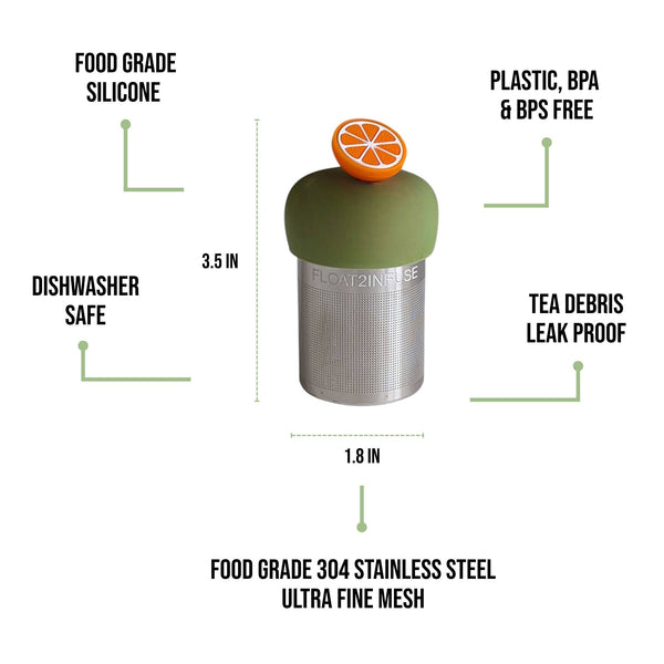 Orange Slice | Floating Tea Steeper | Green Base | Orange