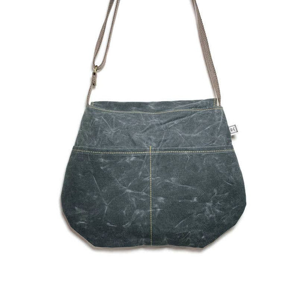 Satchel - Waxed Canvas // Vegan Crossbody Bag: Foliage