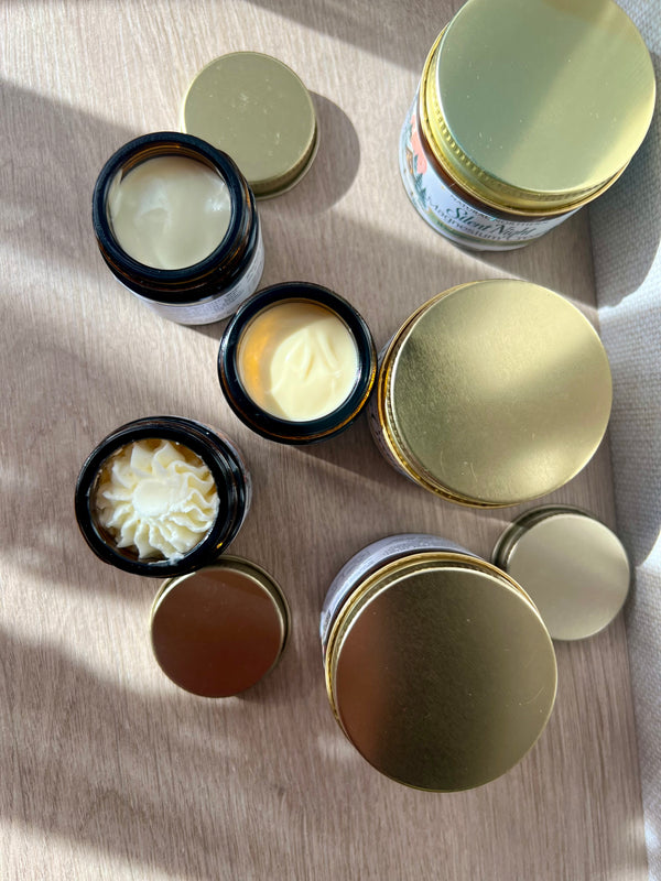 Natural Northern in Minocqua WI's bestselling magnesium cream in the blend wintergreen and lavender, mini 1oz amber jar of whipped tallow for skin barrier support. Mini 1oz amber jar of winter cream for dry sensitive skin.  