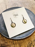 Mossy Birch Bark Bronze Dangle Earrings | Botanical Nature