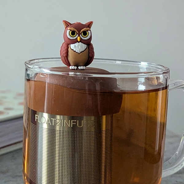 Owl  | Floating Tea Steeper | Light Brown Base | Brown Owl