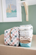 Quilted Makeup Bag for Women | Self Standing Toiletry Organizer Pouch | Large Collapsible Travel Bag | Cute Gift for Her: 7 white hydrangea