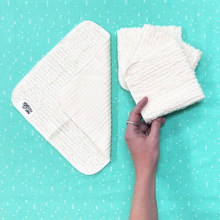Washcloths: Cotton Chenille - 4 Count Set - Case of 6: Natural