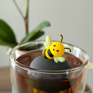 Bumble Bee | Floating Tea Steeper | Grey Base | Yellow