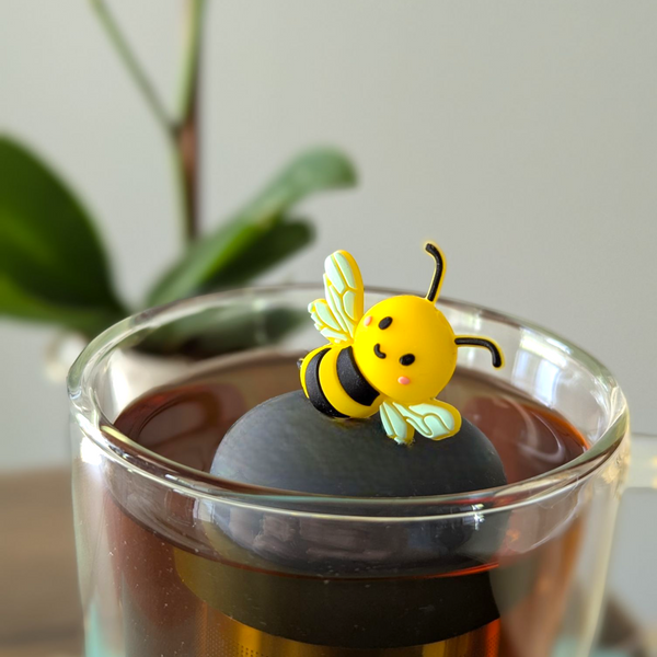 Bumble Bee | Floating Tea Steeper | Grey Base | Yellow