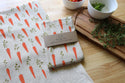 Handprinted Carrot Kitchen Towel, Garden Tea Towel