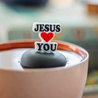 Jesus Loves You | Floating Tea Steeper | Grey Base | White