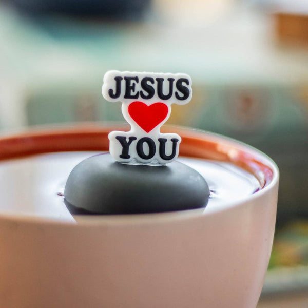 Jesus Loves You | Floating Tea Steeper | Grey Base | White