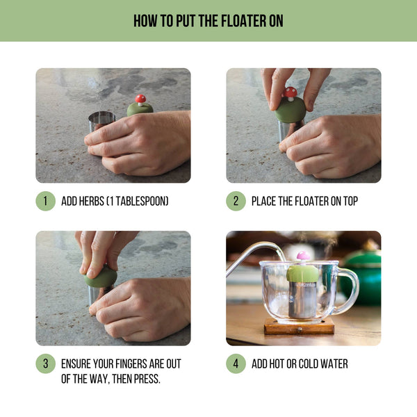 Squirrel | Floating Tea Steeper | Green Base | Brown
