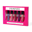 Pure Vegan Lip Glosses: 5 Pack Boxed Set - Baby Pink, Strawberry Pink, Fuchsia, Red, Winter Sparkle
