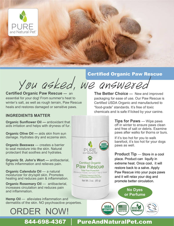 Paw Rescue Balm for Dogs  Certified Organic | Paw Protection