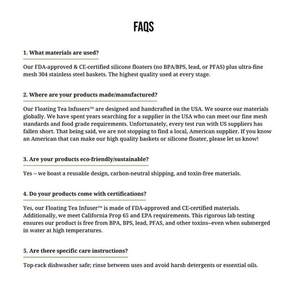 Herb Leaf | Floating Tea Steeper | Light Brown Base | Green