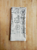 Dog Kitchen Towel, Handprinted Cotton Kitchen Towel