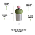 Mushroom Cottage | Floating Tea Steeper | Green Base | Pink