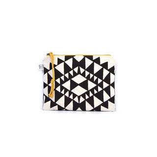 Cosmetic Pouch - Black Bowtie // Large Clutch