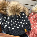 Winter hat: Little Hearts- Charcoal
