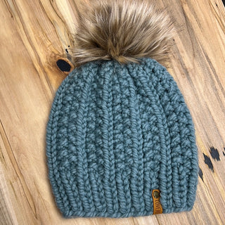 Winter Hat: Justyna- Slate blue