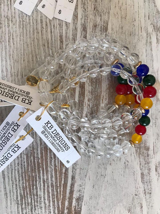 Autism Awareness Clear Glass Bracelet
