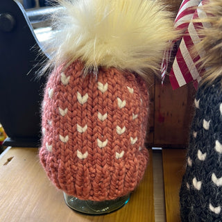 Winter hat: Little Hearts- Pink